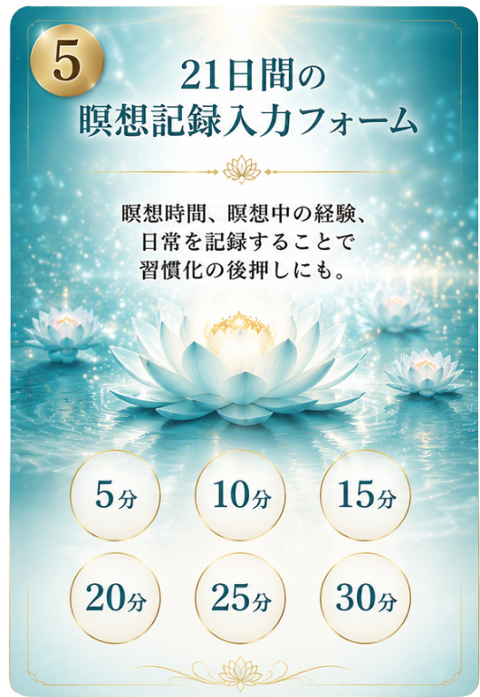 21日間の瞑想記録入力フォーム